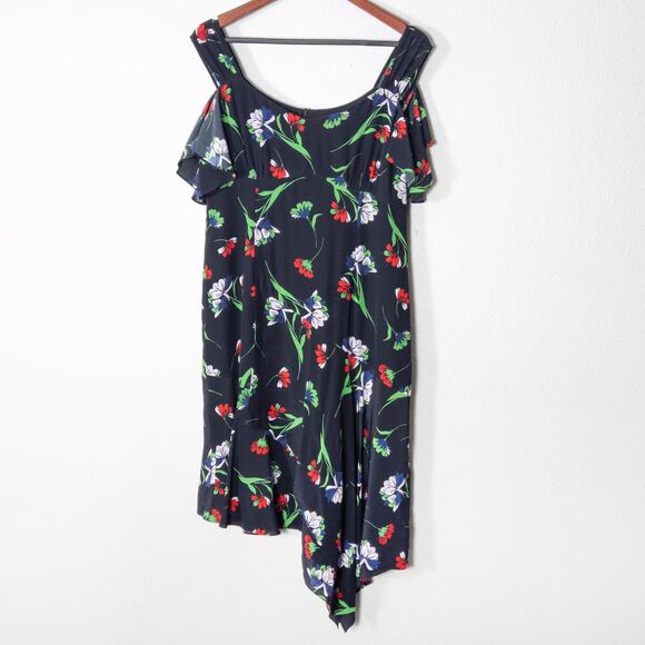 Nanette Lepore Women’s Dress Sz 8 Garden Glow Romantic Dark Floral Flutter Mini - Picture 1 of 8